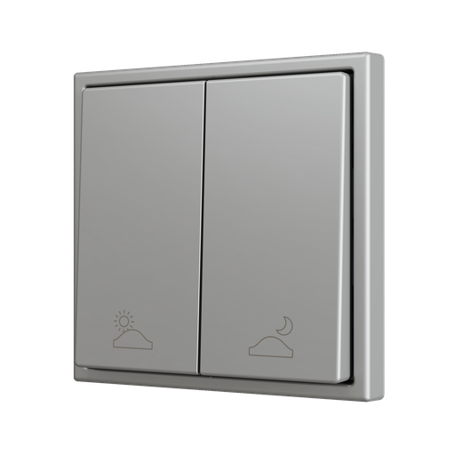 [ZEZS702PB2SC] Zennio ZS70 - Soft drukknop - dubbel 2-v (Zilver - Custom) - vanaf 100 stuks