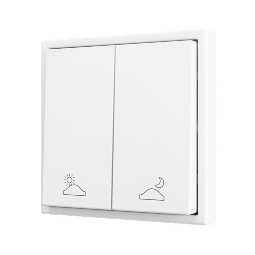 [ZEZS702PB2MWC] Zennio ZS70 - Soft drukknop - dubbel 2-v (Mat wit - Custom) - vanaf 100 stuks