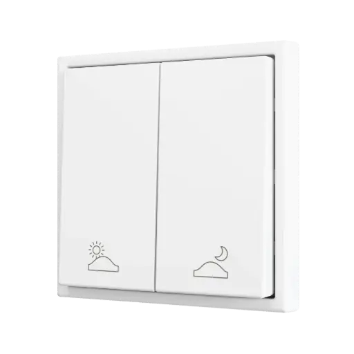 [ZEZS702PB2MWC] Zennio ZS70 - Soft drukknop - dubbel 2-v (Mat wit - Custom) - vanaf 100 stuks