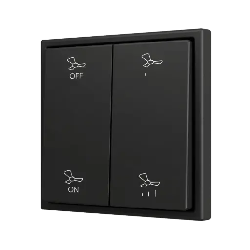 [ZEZS702PB4AC] Zennio ZS70 - Bouton poussoir Soft - doublel 4-v (Anthracite - Custom) - A partir de 100 pièces