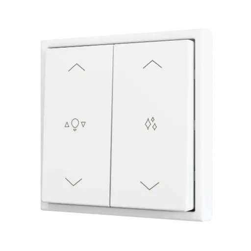 [ZEZS702PB4MWC] Zennio ZS70 - Bouton poussoir Soft - doublel 4-v (Blanc mat - Custom) - A partir de 100 pièces