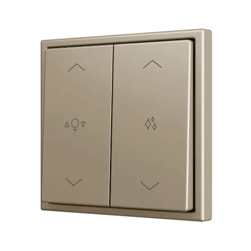 [ZEZS702PB4CC] Zennio ZS70 - Soft drukknop - dubbel 4-v (Champagne - Custom) - vanaf 100 stuks