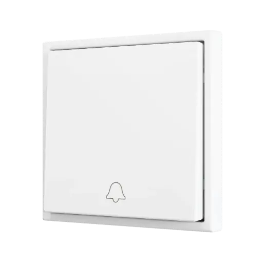 [ZEZS701PB1DMW] Zennio ZS70 - Soft drukknop - enkel 1-v - deurbel icoon (Mat wit)