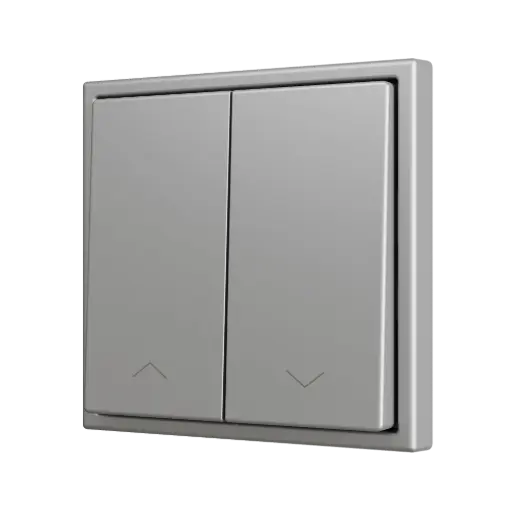 [ZEZS702PB2SHS] Zennio ZS70 - Bouton poussoir Soft - doublel 2-v - Icône de volet (Argent) - VPE=10
