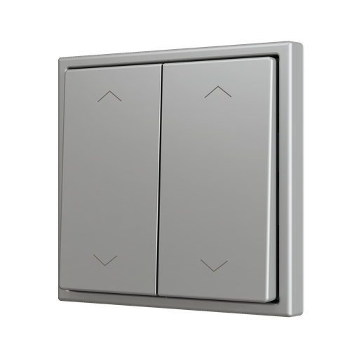 [ZEZS702PB4SHS] Zennio ZS70 - Bouton poussoir Soft - doublel 4-v - Icône de volet (Argent) - VPE=10
