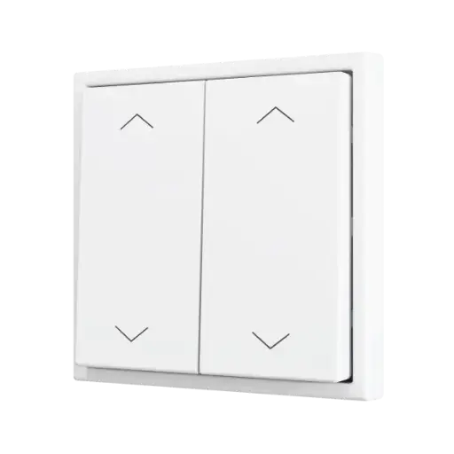 [ZEZS702PB4SHMW] Zennio ZS70 - Bouton poussoir Soft - doublel 4-v - Icône de volet (Blanc mat) - VPE=10