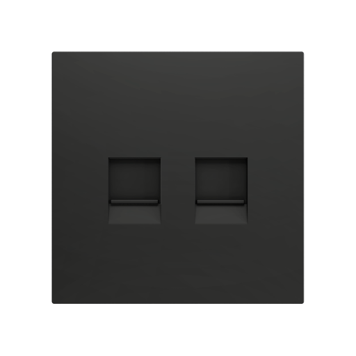 [ZEZS70C245A] Zennio ZS70 - Centraalplaat voor dubbele RJ45 connector (Antraciet)