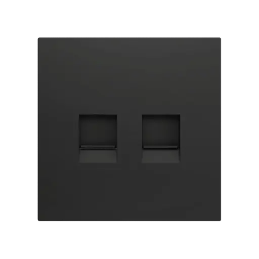 [ZEZS70C245A] Zennio ZS70 - Centraalplaat voor dubbele RJ45 connector (Antraciet)