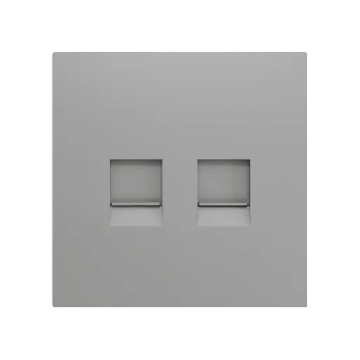 [ZEZS70C245S] Zennio ZS70 - Centraalplaat voor dubbele RJ45 connector (Zilver)