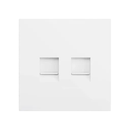 [ZEZS70C245MW] Zennio ZS70 - Centraalplaat voor dubbele RJ45 connector (Mat wit)