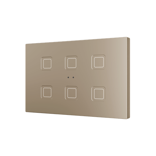 [ZEZVITRXL6C] Zennio Tecla RGB XL X6 (Champagne)