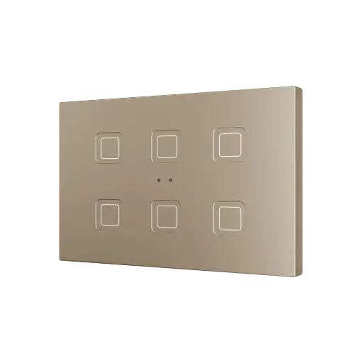 [ZEZVITRXL6C] Zennio Tecla RGB XL X6 (Champagne)