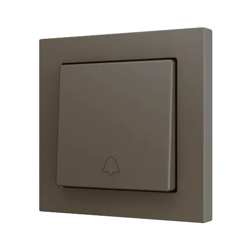 [ZEZS551PB1DM] Zennio ZS55 - Soft drukknop - enkel 1-v - deurbel icoon (Mokka)