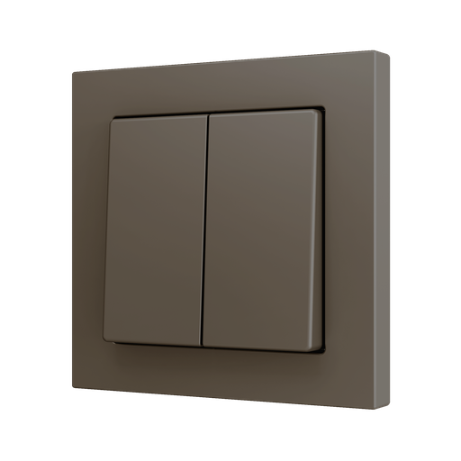 [ZEZS552PB2M] Zennio ZS55 - Soft drukknop - dubbel 2-v (Mokka)