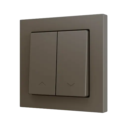 [ZEZS552PB2SHM] Zennio ZS55 - Bouton poussoir Soft - double 2-p - icône volet (Moka) - VPE=10