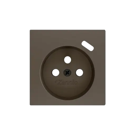 [ZEZS55CF1USM] Zennio ZS55 - Centraalplaat 55x55mm voor penaarde stopcontact met USB C (Mokka)