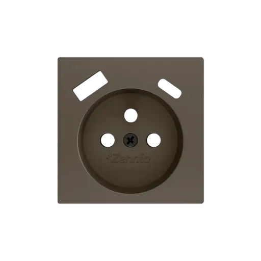[ZEZS55CF2USM] Zennio ZS55 - Centraalplaat 55x55mm voor penaarde stopcontact met USB C+A (Mokka)