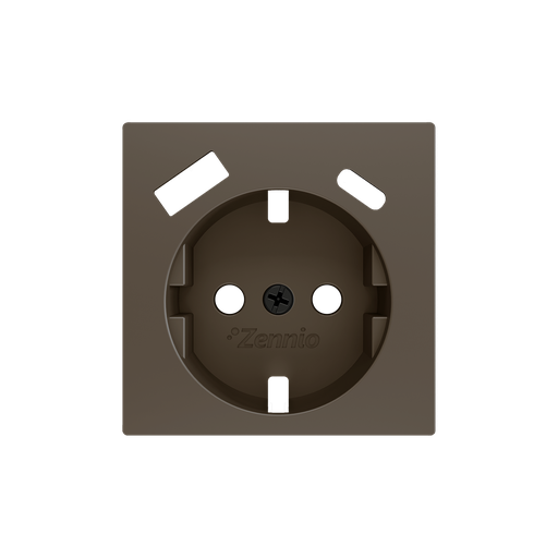 [ZEZS55CSC2USM] Zennio ZS55 - Cache pour base de prise Schuko avec USB C+A 55x55 mm (Moka)