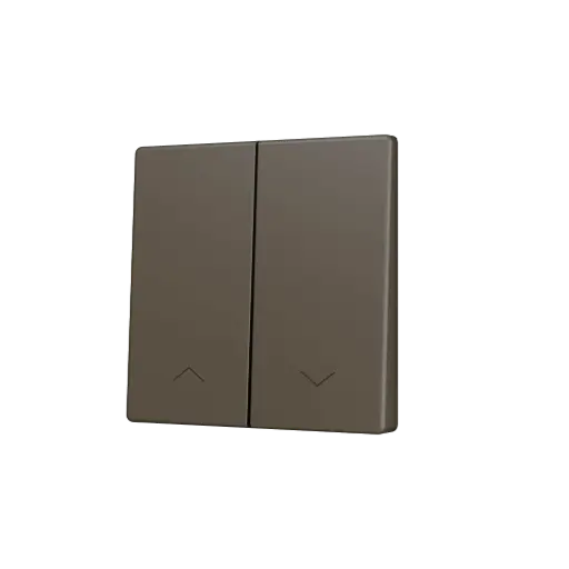 [ZEZS55CSOFT22SHM] Zennio ZS55 - Dubbele toets (neerwaarts) voor KNX Soft drukknop - Rolluik icoon (Mokka)