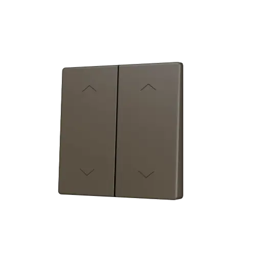 [ZEZS55CSOFT24SHM] Zennio ZS55 - Dubbele toets (op/neer) voor KNX Soft drukknop - Rolluik icoon (Mokka)