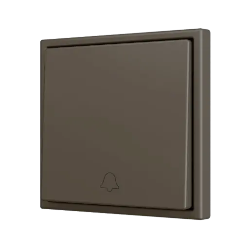 [ZEZS701PB1DM] Zennio ZS70 - Soft drukknop - enkel 1-v - deurbel icoon (Mokka)