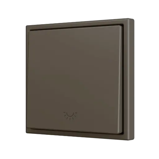 [ZEZS701PB1LM] Zennio ZS70 - Soft drukknop - enkel 1-v - licht icoon (Mokka)