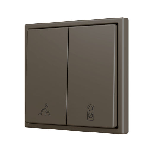 [ZEZS702PB2MC] Zennio ZS70 - Bouton poussoir Soft - doublel 2-v (Moka - Custom) - A partir de 100 pièces