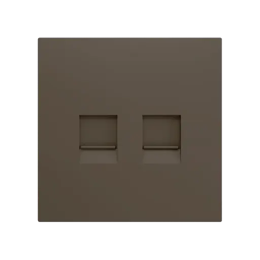 [ZEZS70C245M] Zennio ZS70 - Centraalplaat voor dubbele RJ45 connector (Mokka)