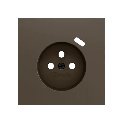 [ZEZS70CF1USM] Zennio ZS70 - Centraalplaat 70x70mm voor penaarde stopcontact met USB C (Mokka)