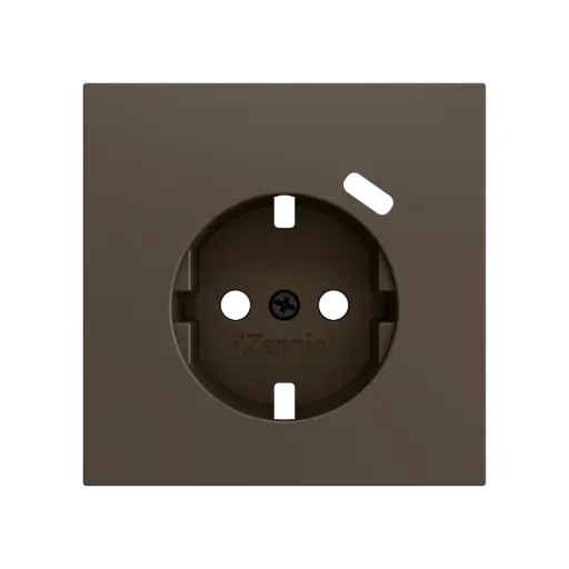 [ZEZS70CSC1USM] Zennio ZS70 - Centraalplaat 70x70mm voor schuko stopcontact met USB C (Mokka)