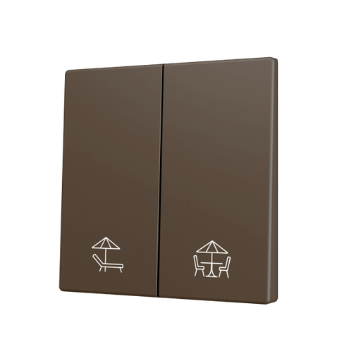[ZEZS70CSOFT22MC] Zennio ZS70 - Dubbele toets (neerwaarts) voor KNX Soft drukknop - Custom (Mokka) - Vanaf 100 stuks