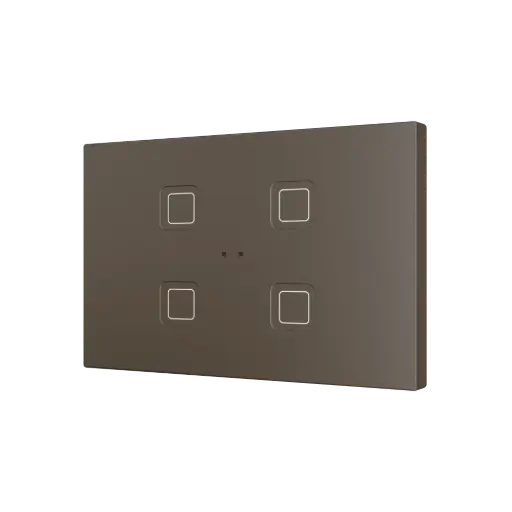 [ZEZVITRXL4M] Zennio Tecla RGB XL X4 (Moka)