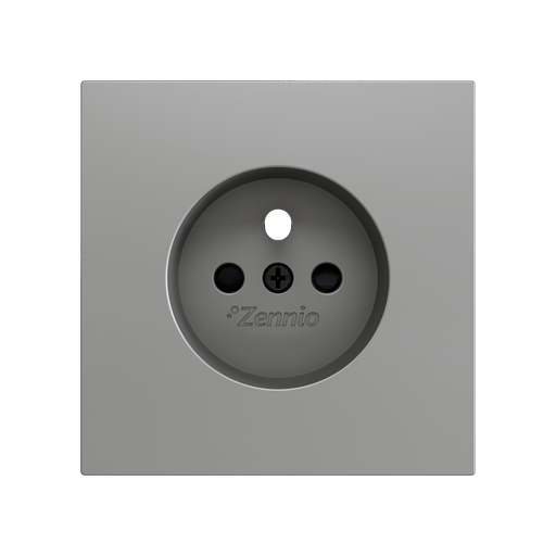 [ZEZS70CTFSS] Zennio ZS70 - Centraalplaat voor penaarde stopcontact met schroeven ZE8300005 (Zilver)