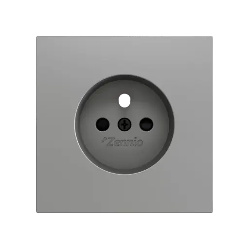 [ZEZS70CTFSS] Zennio ZS70 - Centraalplaat voor penaarde stopcontact met schroeven ZE8300005 (Zilver)