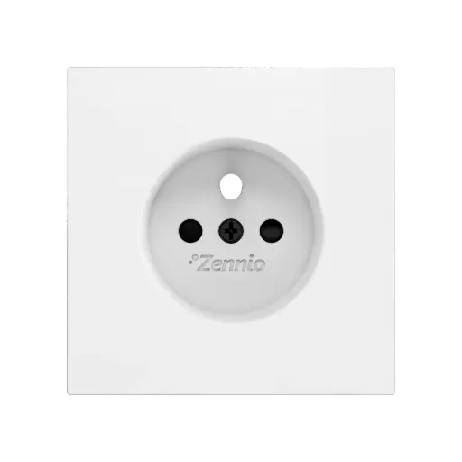 [ZEZS70CTFSMW] Zennio ZS70 - Centraalplaat voor penaarde stopcontact met schroeven ZE8300005 (Mat wit)