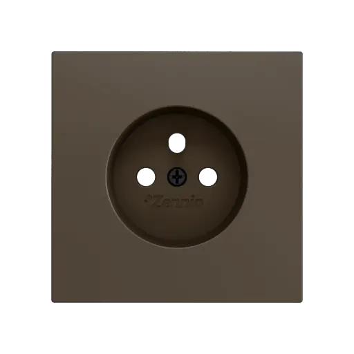 [ZEZS70CTFSM] Zennio ZS70 - Centraalplaat voor penaarde stopcontact met schroeven ZE8300005 (Mokka)