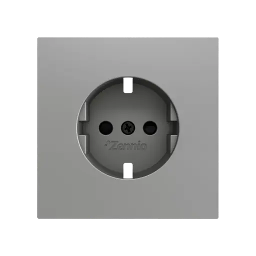 [ZEZS70CTSCSS] Zennio ZS70 - Centraalplaat voor schuko stopcontact met schroeven ZE8300003 (Zilver)