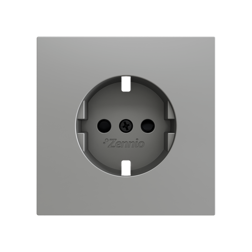 [ZEZS70CTSCSS] Zennio ZS70 - Centraalplaat voor schuko stopcontact met schroeven ZE8300003 (Zilver)