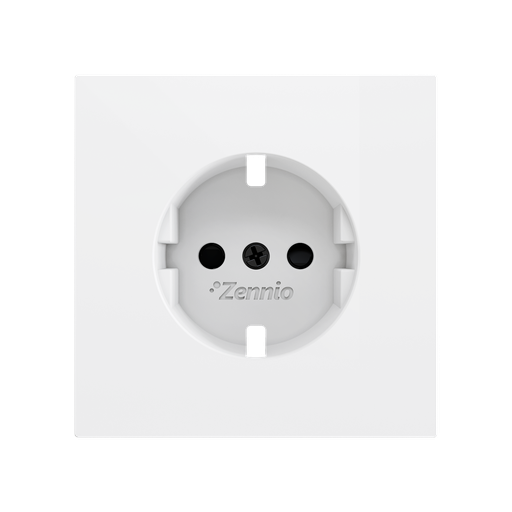 [ZEZS70CTSCSMW] Zennio ZS70 - Centraalplaat voor schuko stopcontact met schroeven ZE8300003 (Mat wit)