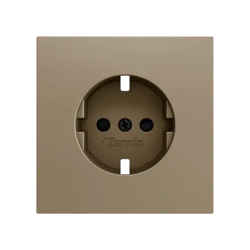 [ZEZS70CTSCSC] Zennio ZS70 - Centraalplaat voor schuko stopcontact met schroeven ZE8300003 (Champagne)