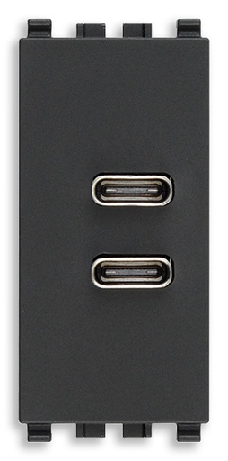 [VI22292.CC.15] Vimar Eikon - USB C+C Voedingsunit 1M 15W 5V (Grijs)