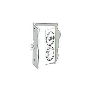 Berker Integro Twin-Box (Gegalvaniseerd, mat chroom) - 1 penaarde stopcontact (Mat zwart) + 1 USB (Mat antraciet) - VPE=24