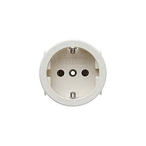 Berker Integro - Inbouw SNAP IN schuko stopcontact met centraalstuk, ø50mm, MD=1,5mm (Mat polarwit) - VPE=200