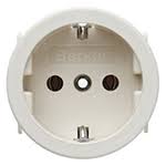 Berker Integro - Inbouw SNAP IN schuko stopcontact met centraalstuk, ø50mm, MD=1,5mm (Mat polarwit) - VPE=200