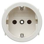 [BH418909] Berker Integro - Prise à encastrer schuko SNAP IN avec enjoliveur, ø50mm, EM=1,5mm (Blanc polaire mat) - UE=200