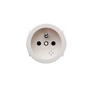 Berker Integro - Inbouw SNAP IN penaarde stopcontact, ø50mm, MD=0,6-1,5mm (Mat polarwit) - VPE=200
