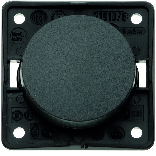 [BH936512505] Berker Integro Flow/Pure - Interrupteur à bascule 2 pôles ON/OFF (Anthracite mat) - UE=10