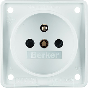 Berker Integro - Penaarde stopcontact met contactbeveiliging (Mat polarwit) - VPE=10