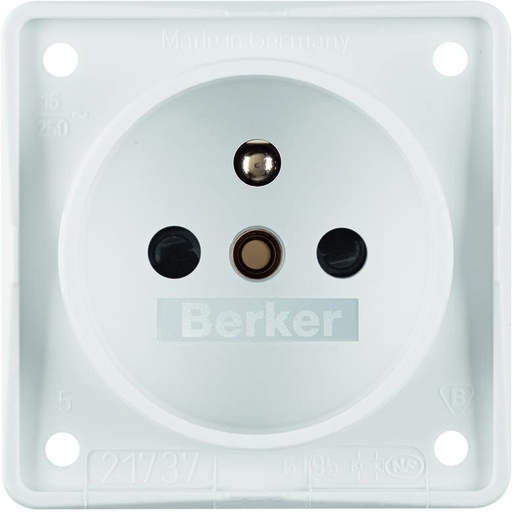 [BH961952502] Berker Integro - Penaarde stopcontact met contactbeveiliging (Mat polarwit) - VPE=10