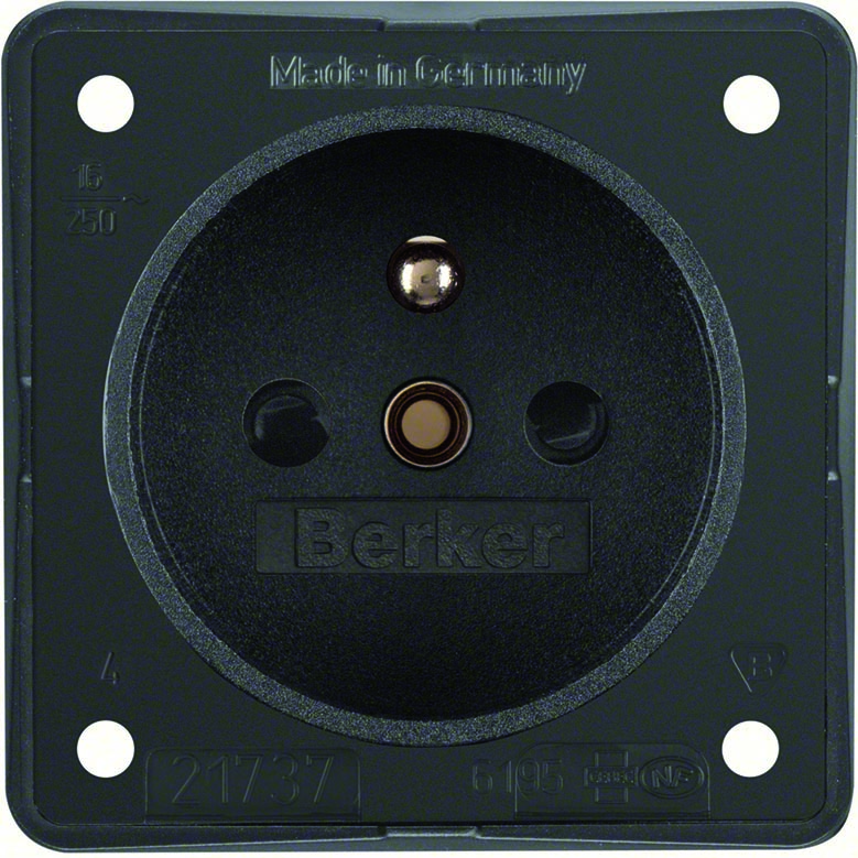Berker Integro - Penaarde stopcontact met contactbeveiliging (Mat antraciet) - VPE=10